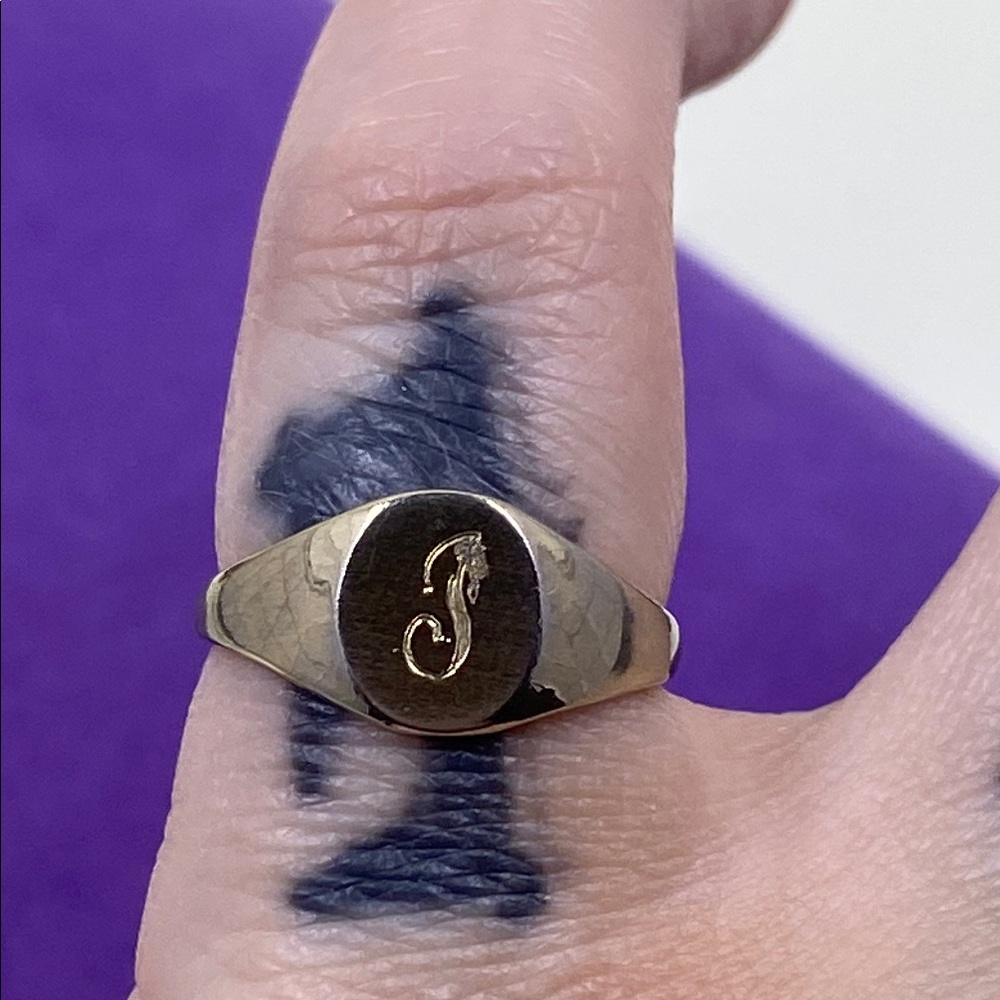 💛 Vintage 10k RGP “J” Initial Ring